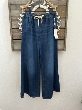 Anthropologie Pilcro Adi wide leg pull on denim pants size small NWT